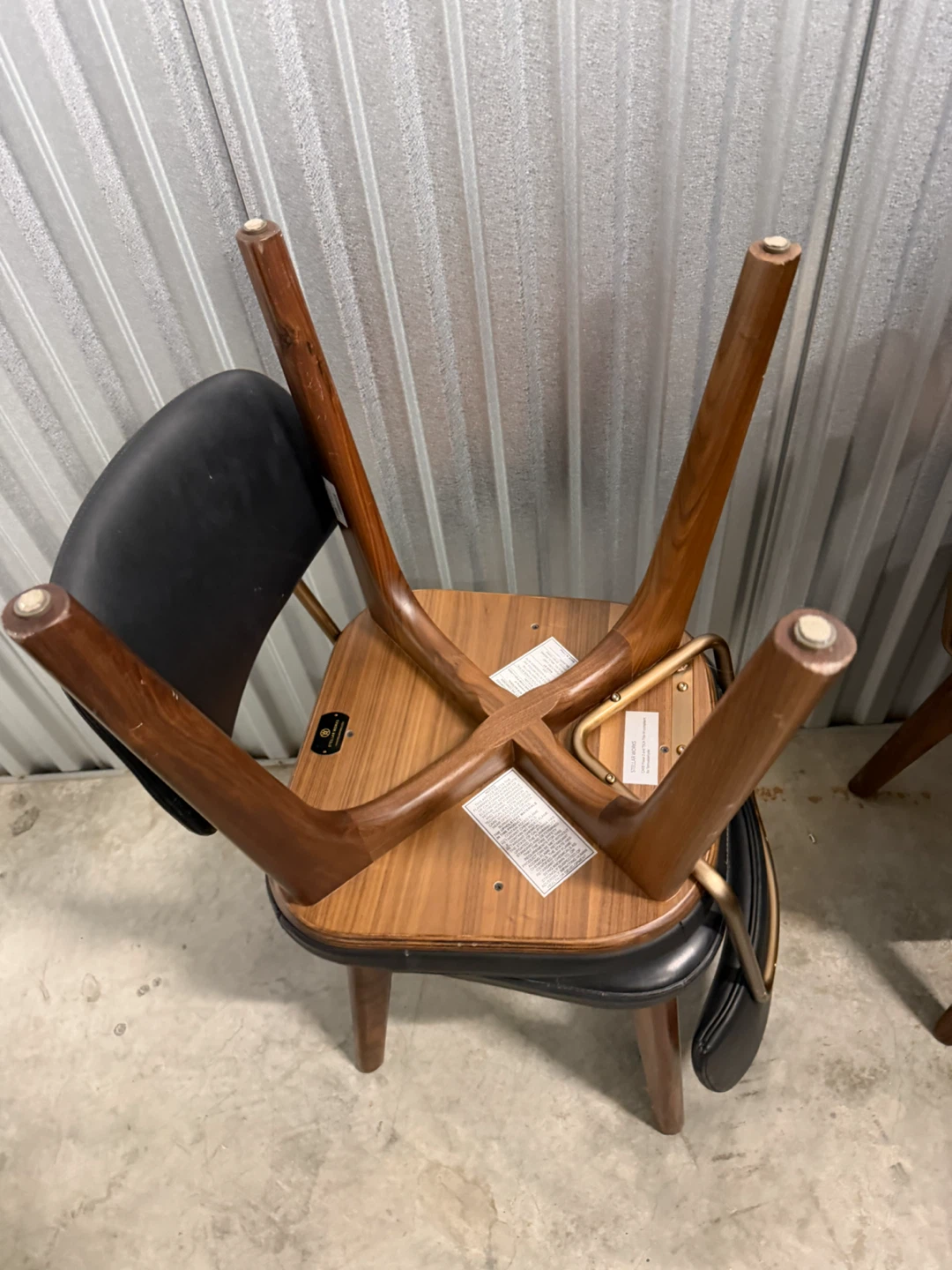 Set of 6 tellers works Black Tufted Seat Dining Chair - photo 4