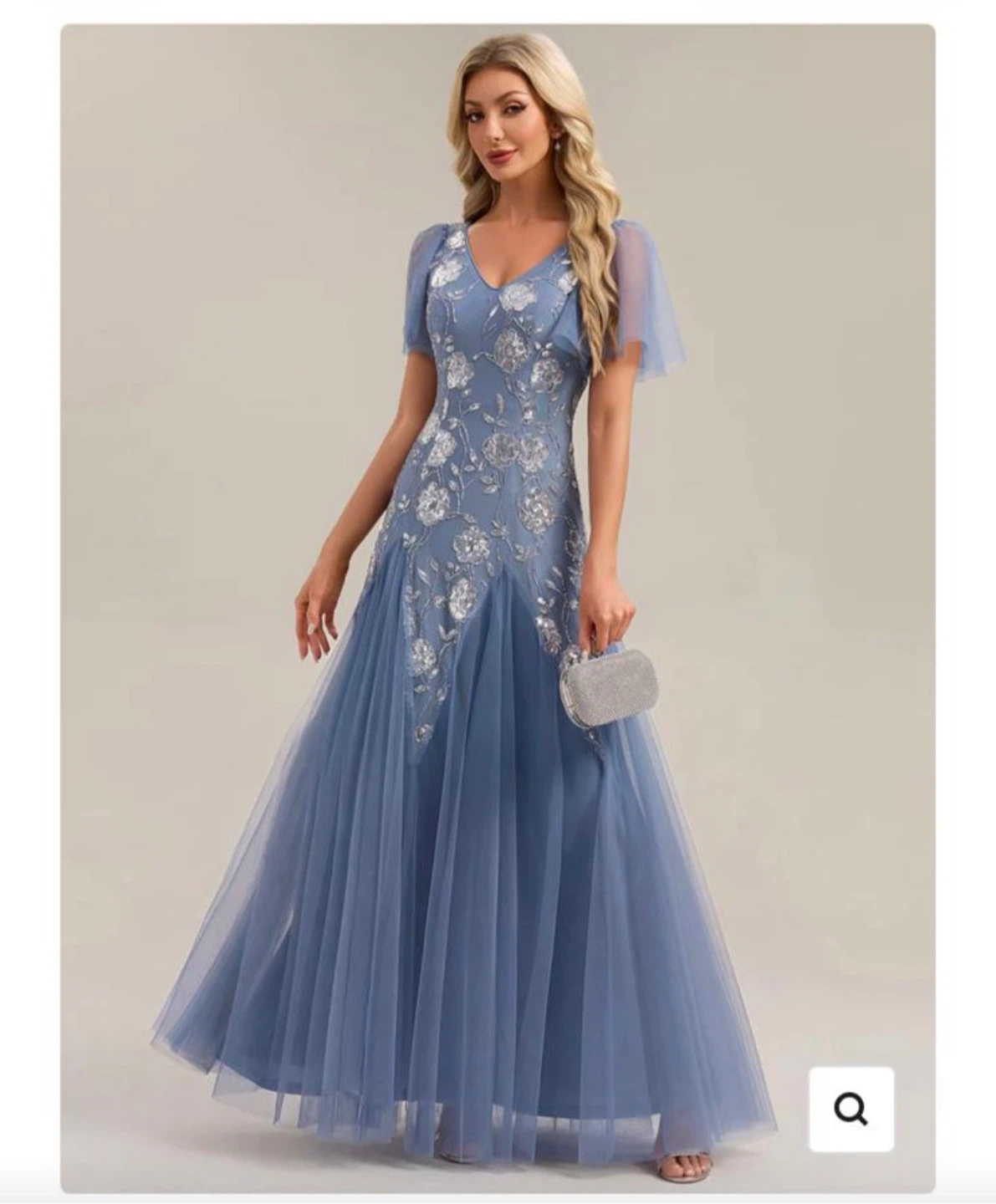 Ever Pretty Blue Floral Sequin Tulle Dress - photo 2