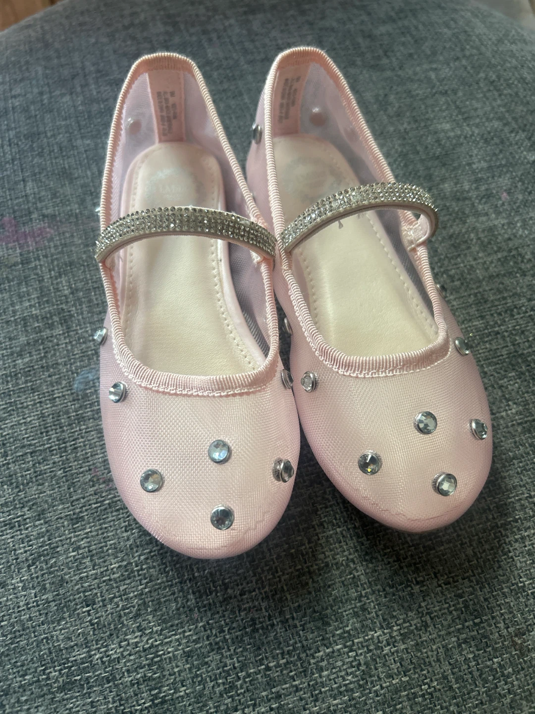 Girls Pink Rhinestone Ballet Flats