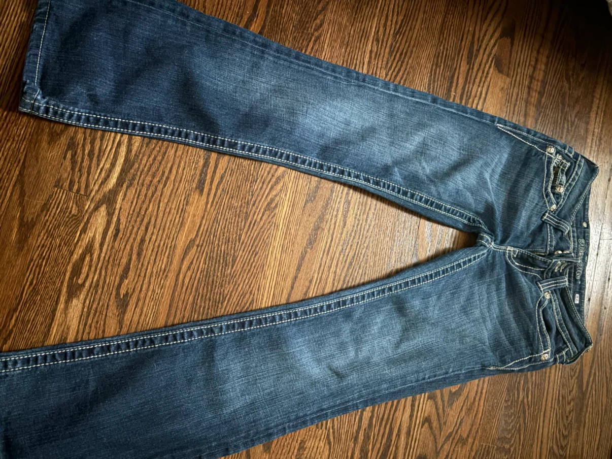 Y2K Miss Me Flap Pocket Rhinestone Bootcut Jeans - photo 3