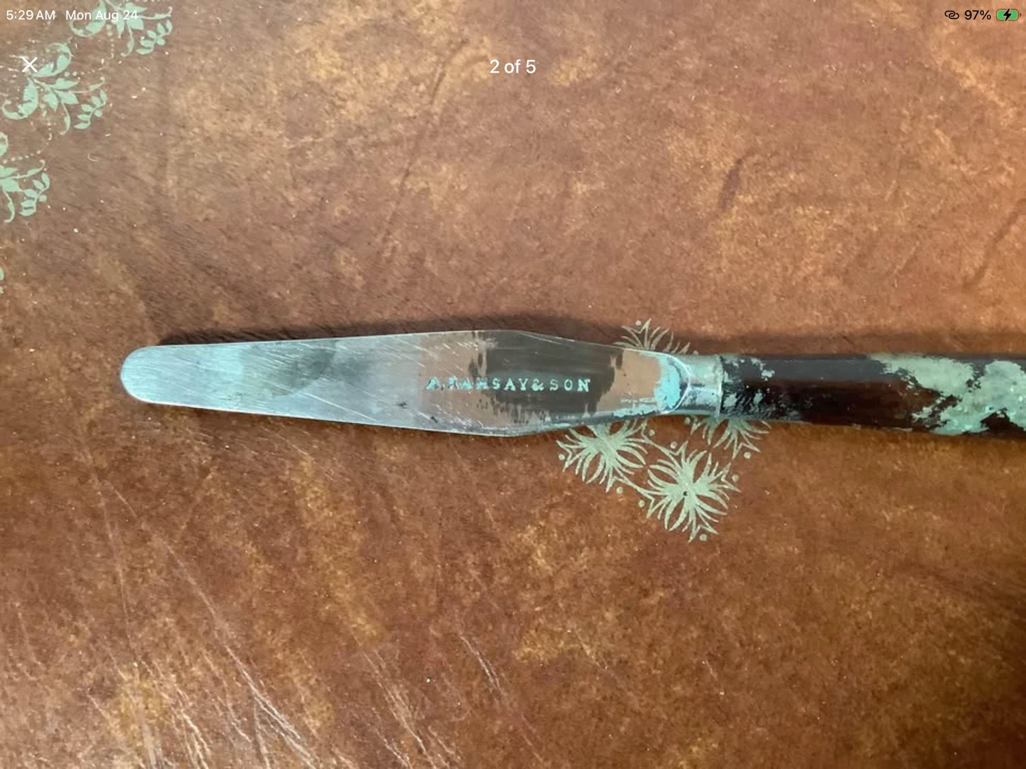 Early 1900’s A Ramsay & Son Palette Tool Bakelite Handle 🐞 - photo 4