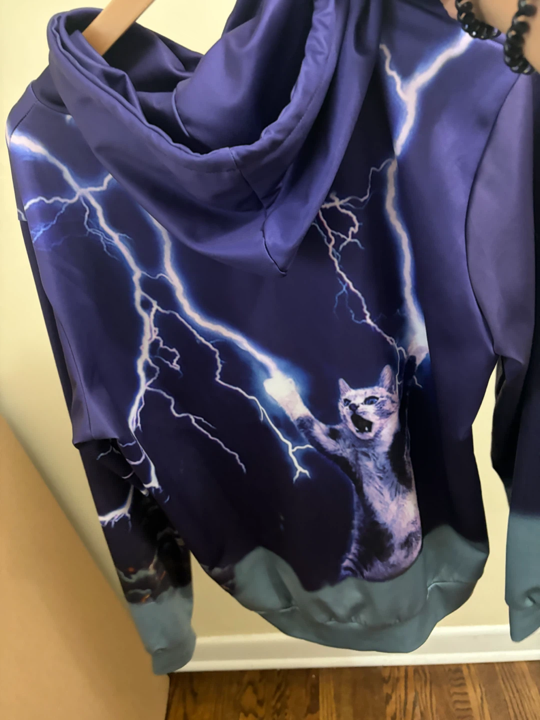 Screaming Lightning Cat All-Over Print Graphic Hoodie - photo 2