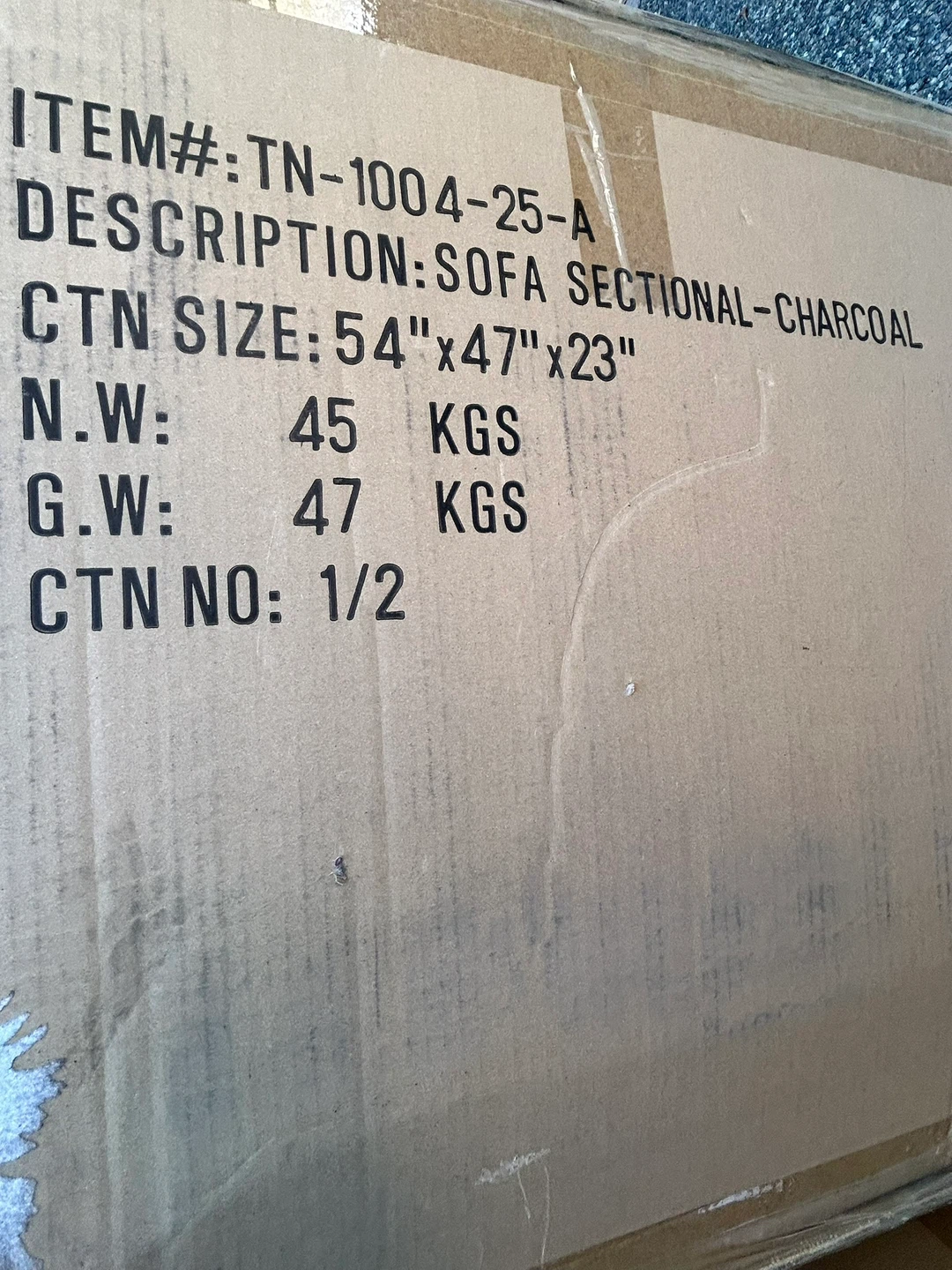 Brand new Moe’s left facing Plunge 3 seater in charcoal corduroy - photo 3