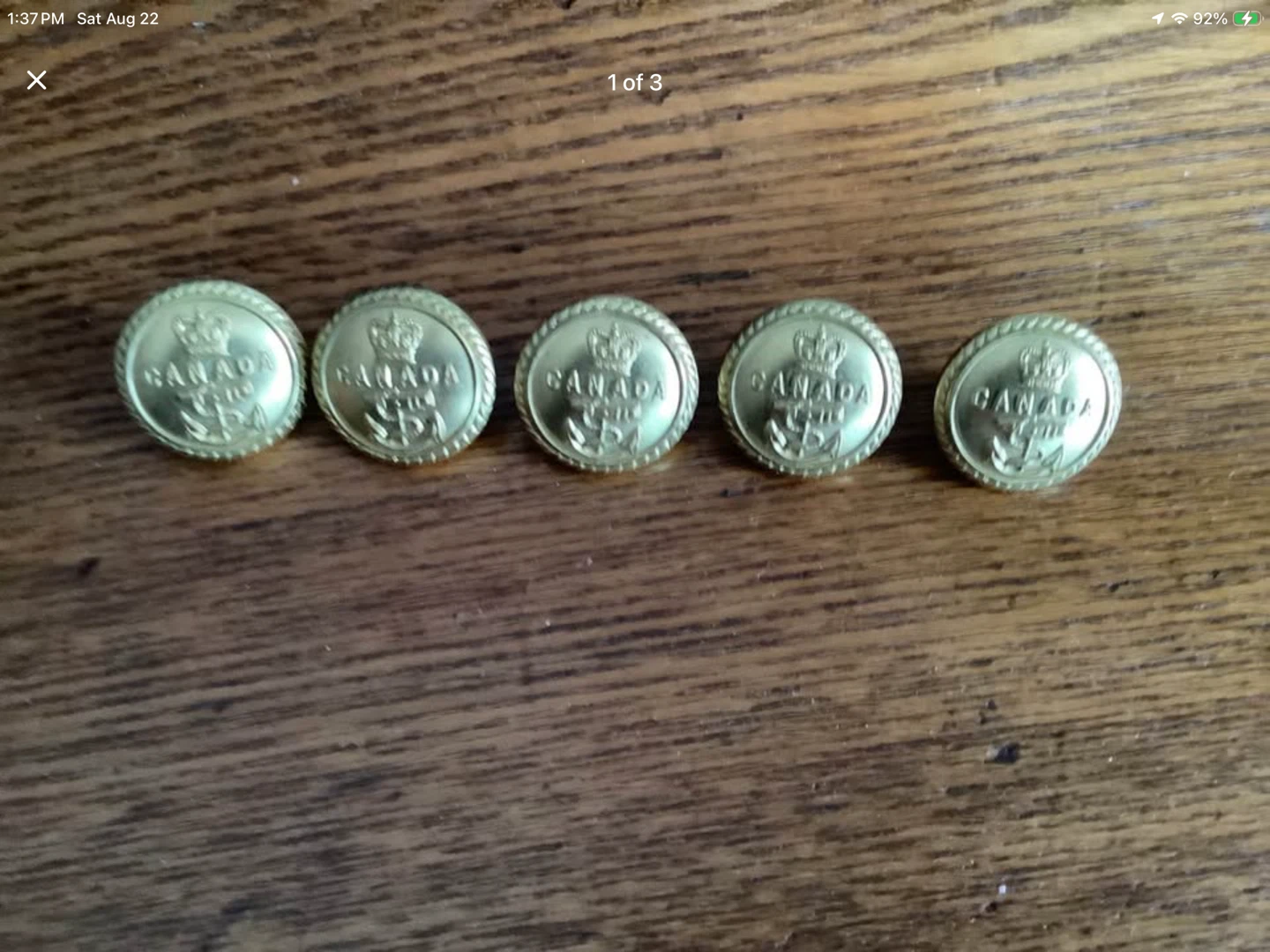 Five Vintage Royal Cdn Navy Officer’s Buttons 🐞