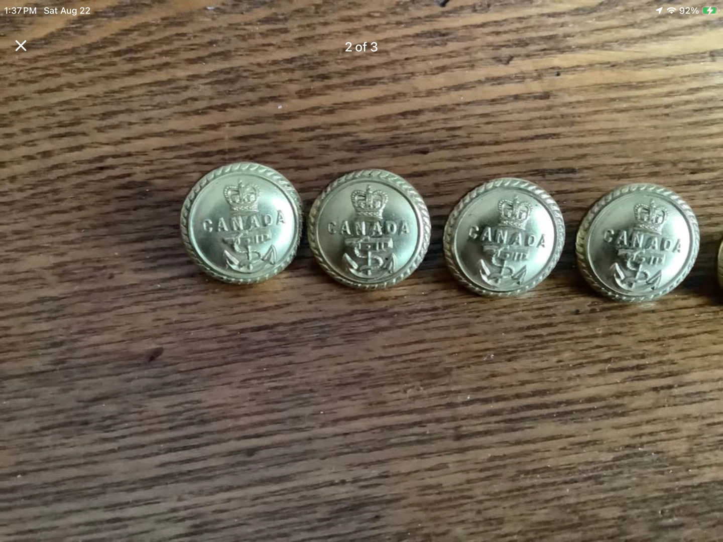 Five Vintage Royal Cdn Navy Officer’s Buttons 🐞 - photo 2