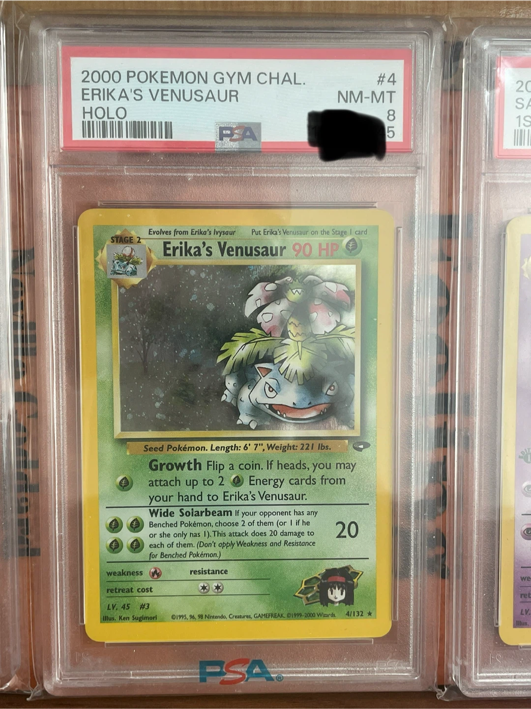 2000 Pokemon Gym Challenge Erika's Venusaur Holo PSA 8