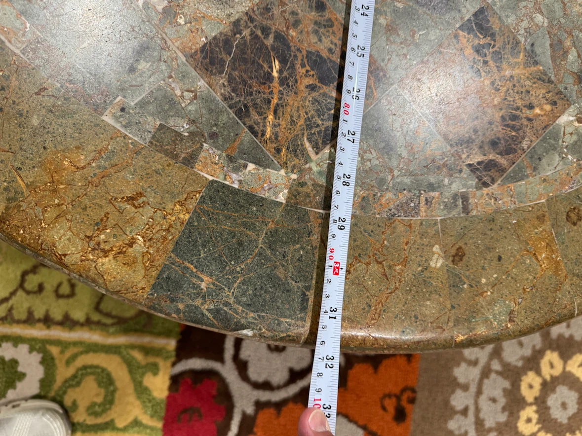 Round Stone Inlay Coffee Table - photo 3