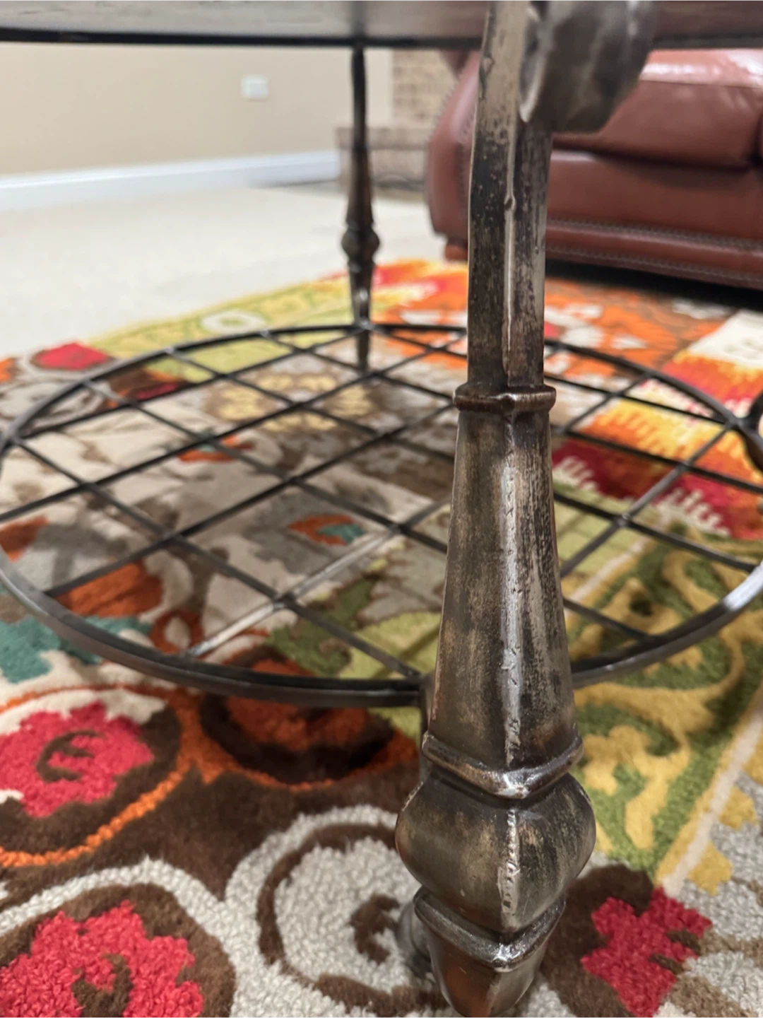Round Stone Inlay Coffee Table - photo 4