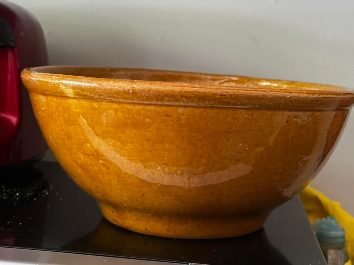 Antique 11" Yellowware Mixing Bowl excellent condition