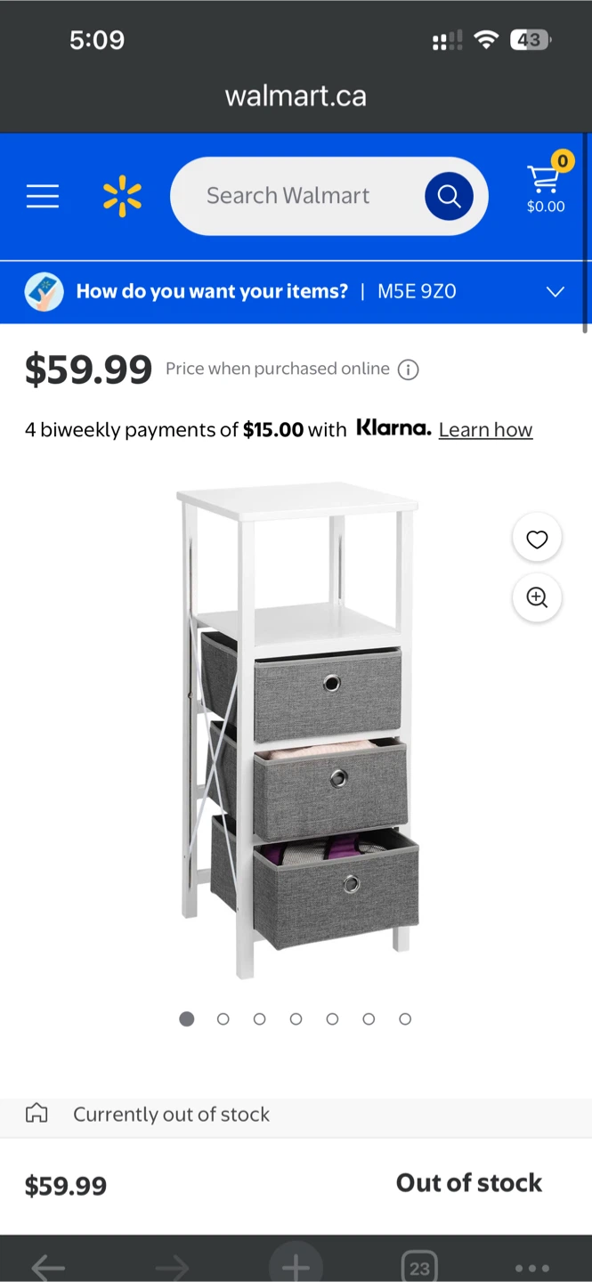 White Storage Shelf with 3 Grey Drawers