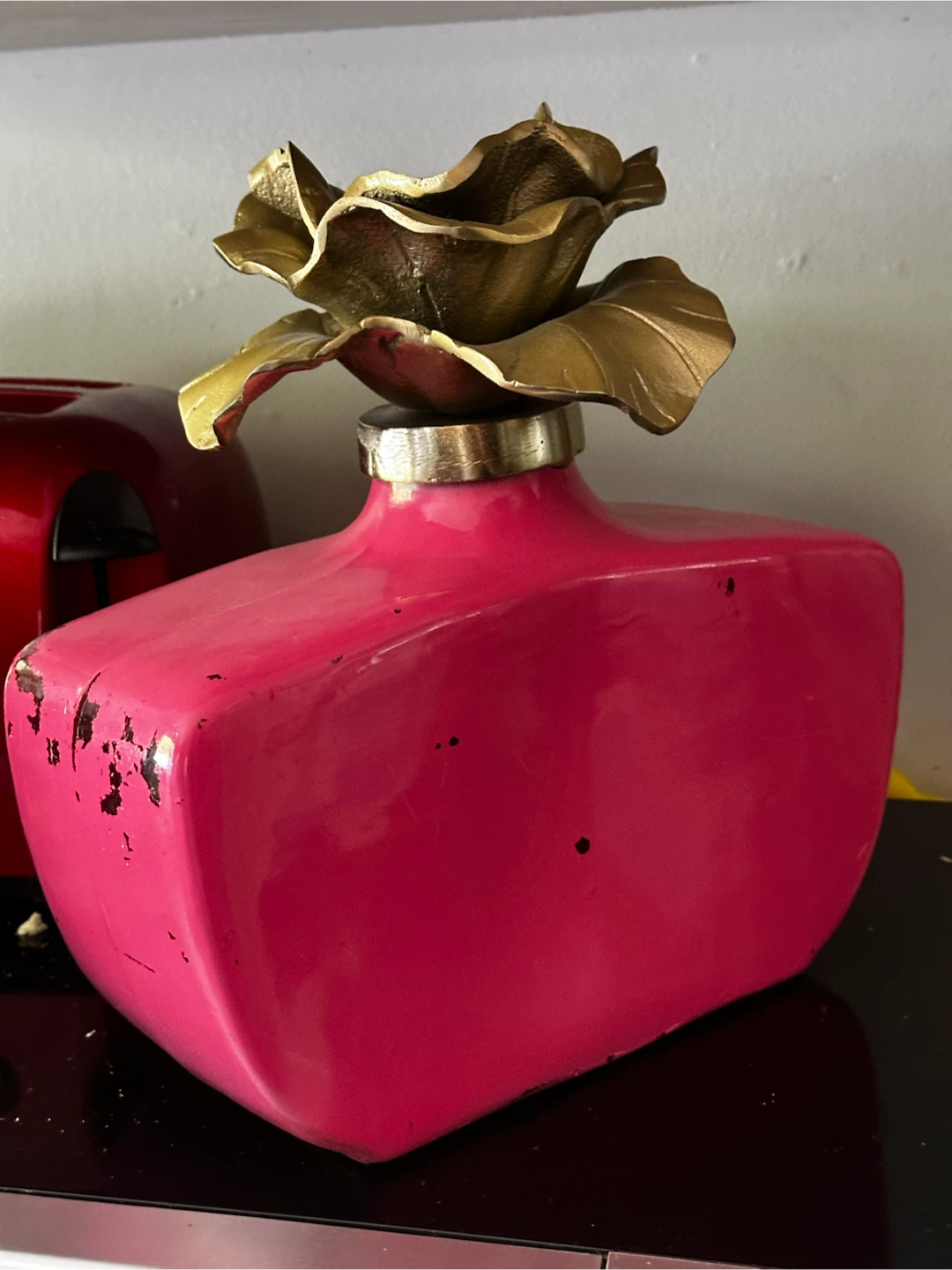 Large pink rose perfume bottle - photo 4