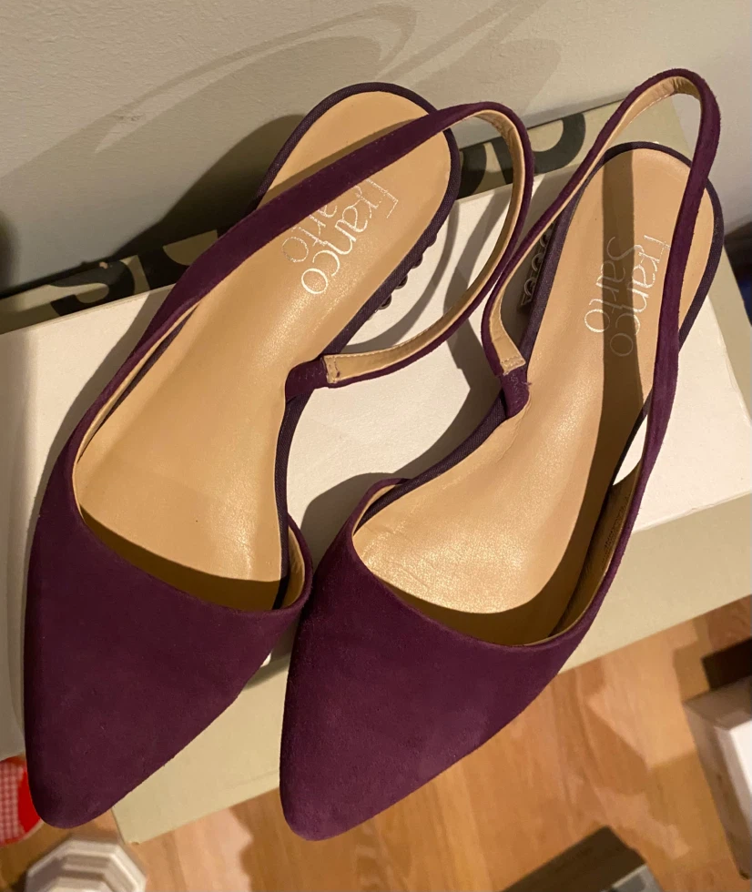 Franco Sarto Purple Suede Slingback Heels