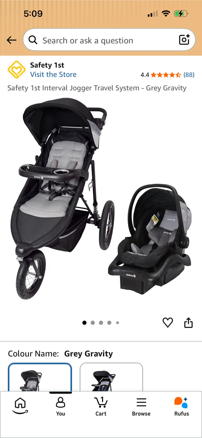 New Safety 1st car seat and used Jogger Stroller - travel system