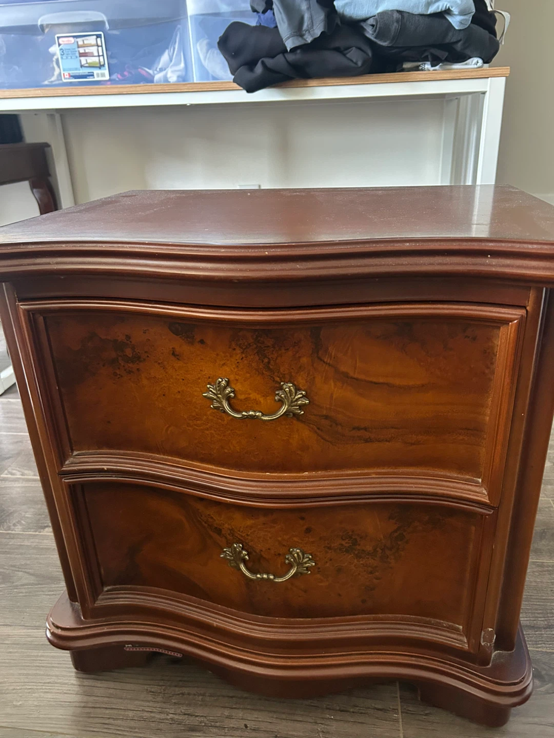 Wooden Nightstand with 2 Drawers