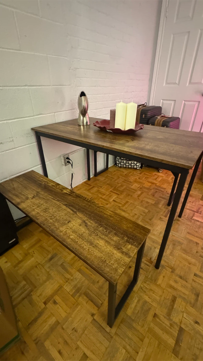 Rustic Dining Table and Bench Set - Amazon