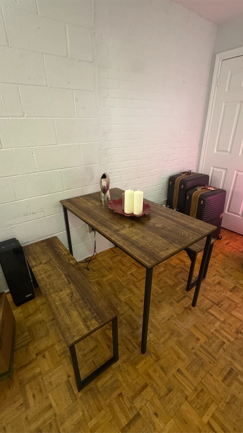 Rustic Dining Table and Bench Set - Amazon - photo 2