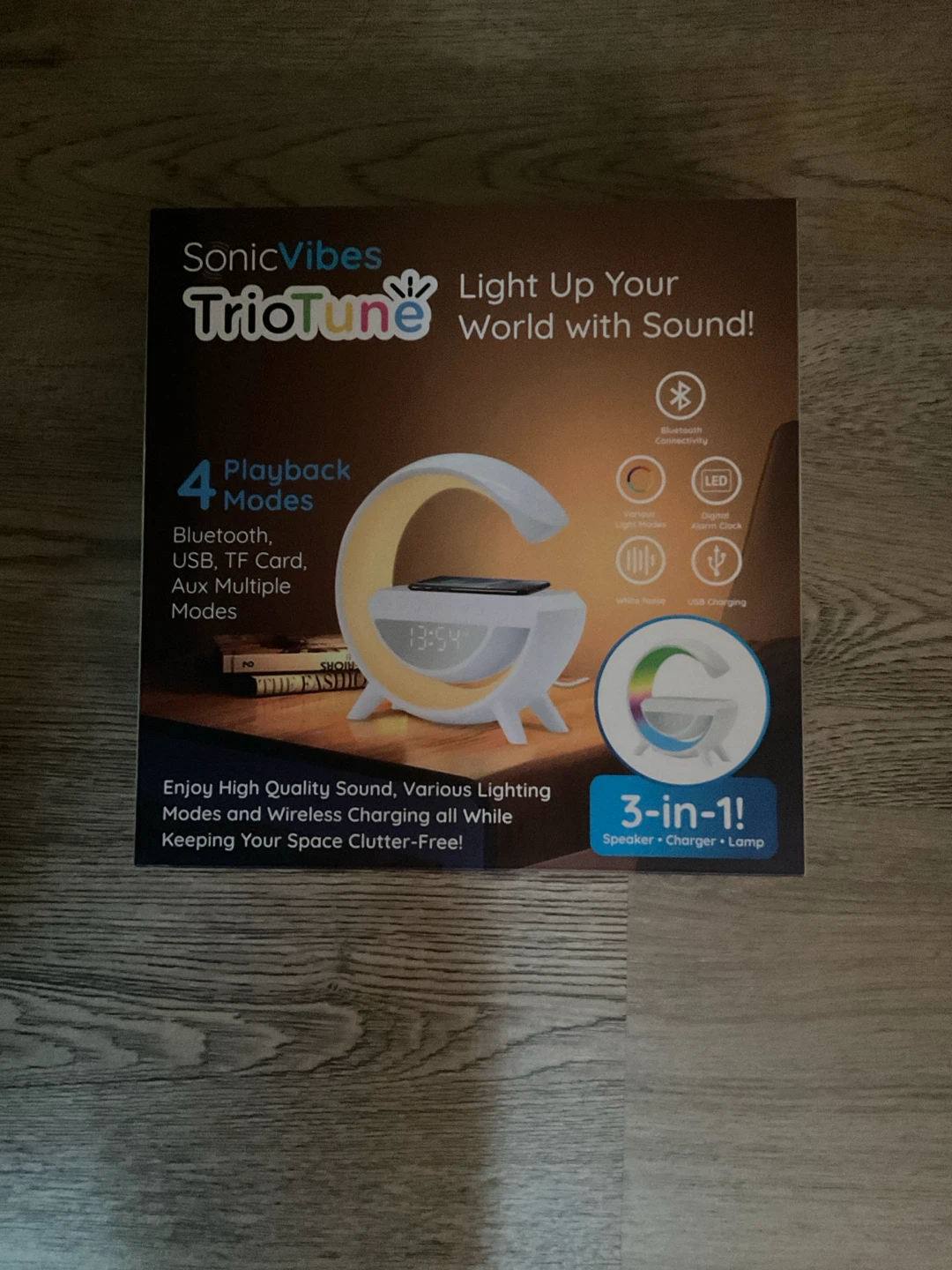 SonicVibes TrioTune 3-in-1 Speaker, Charger, and Lamp