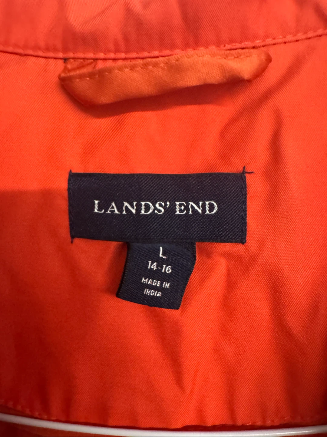 Lands' End Orange Trench Coat - Size L - photo 2