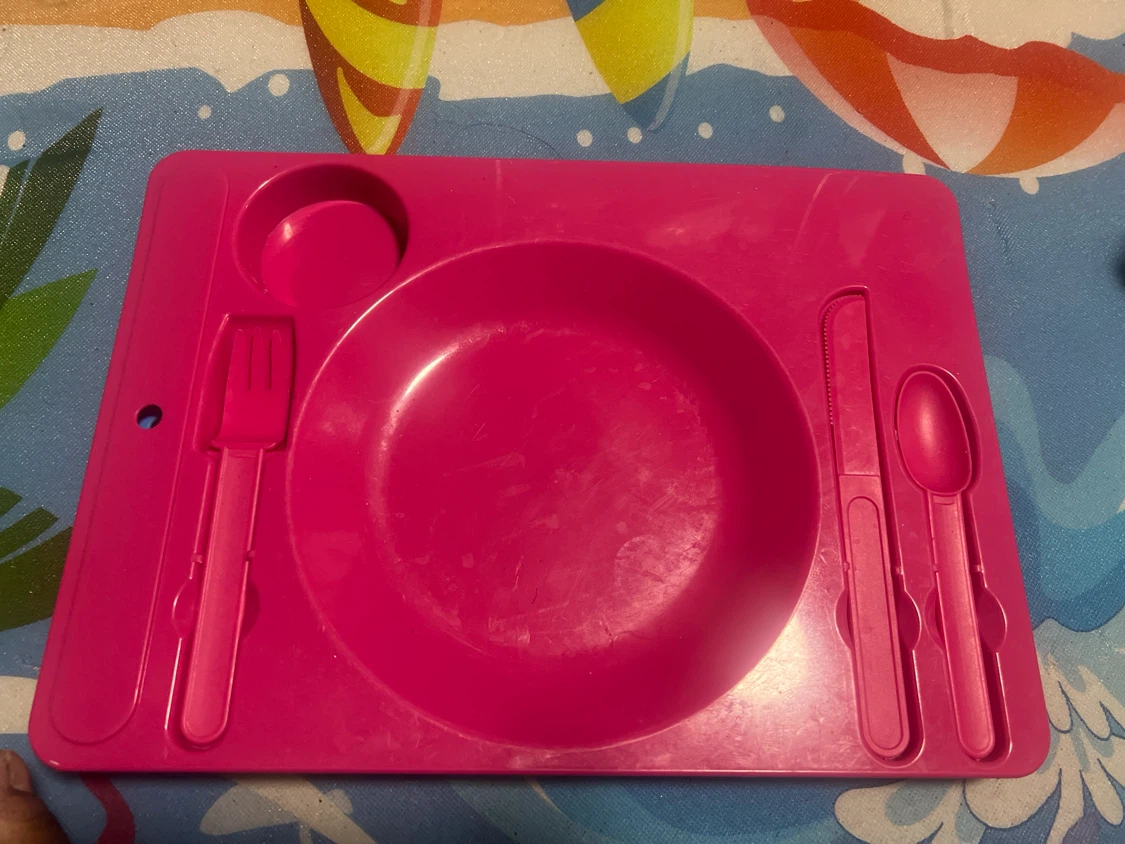 Kids Plastic Tray and Cutlery Sets