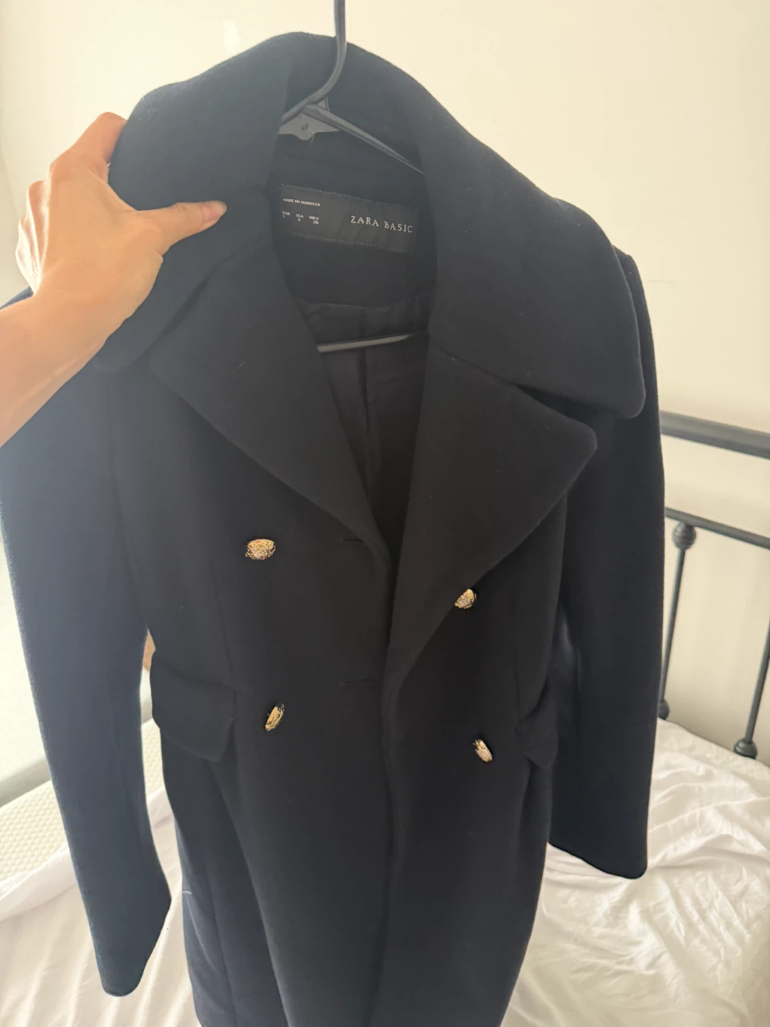ZARA BASIC Double-Breasted Wool Blend Coat - photo 2