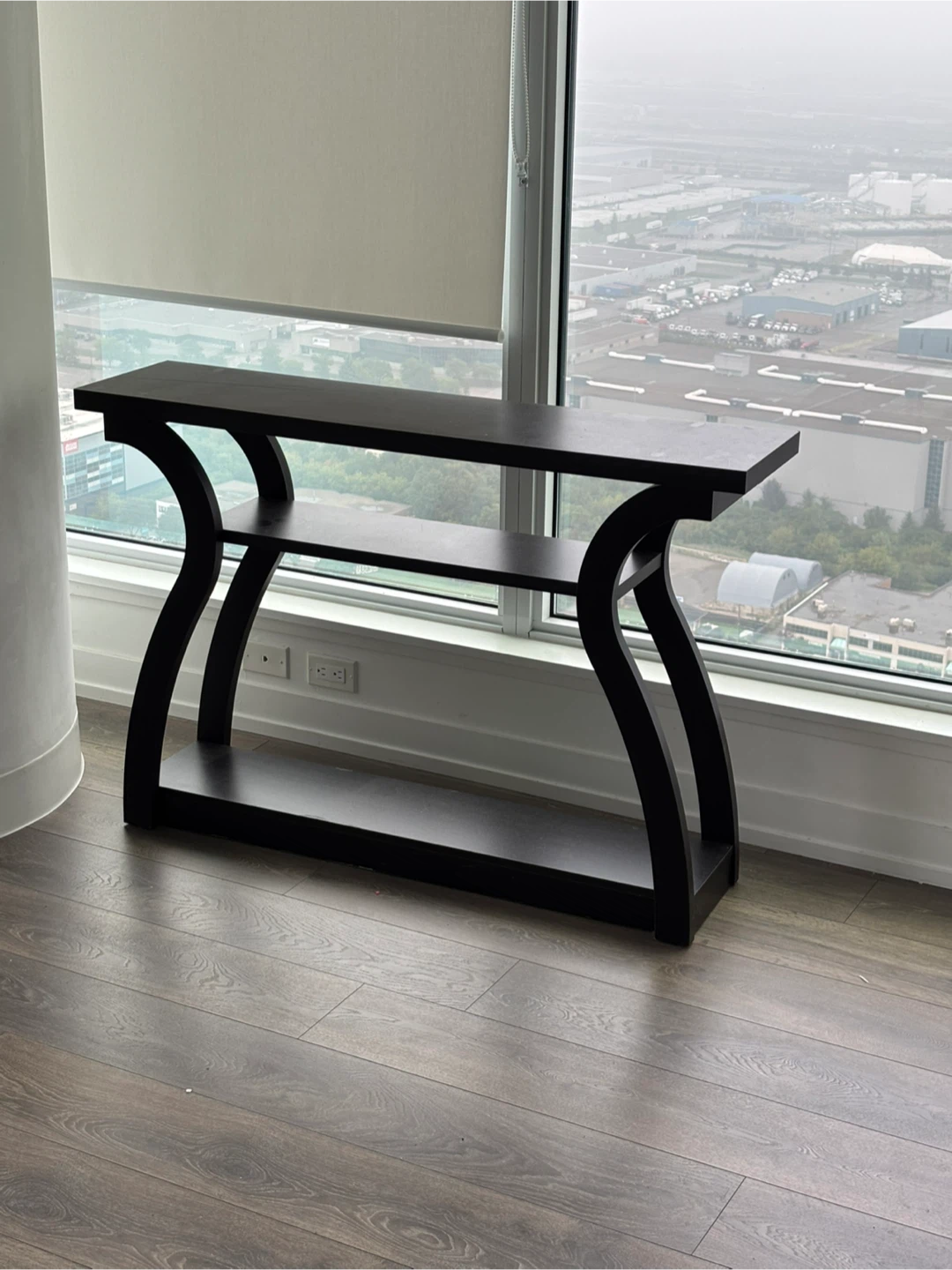 Come rn!!! Black Console Table with Two Shelves