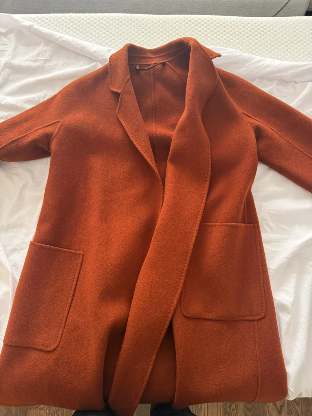 Orange Wool Blend Coat