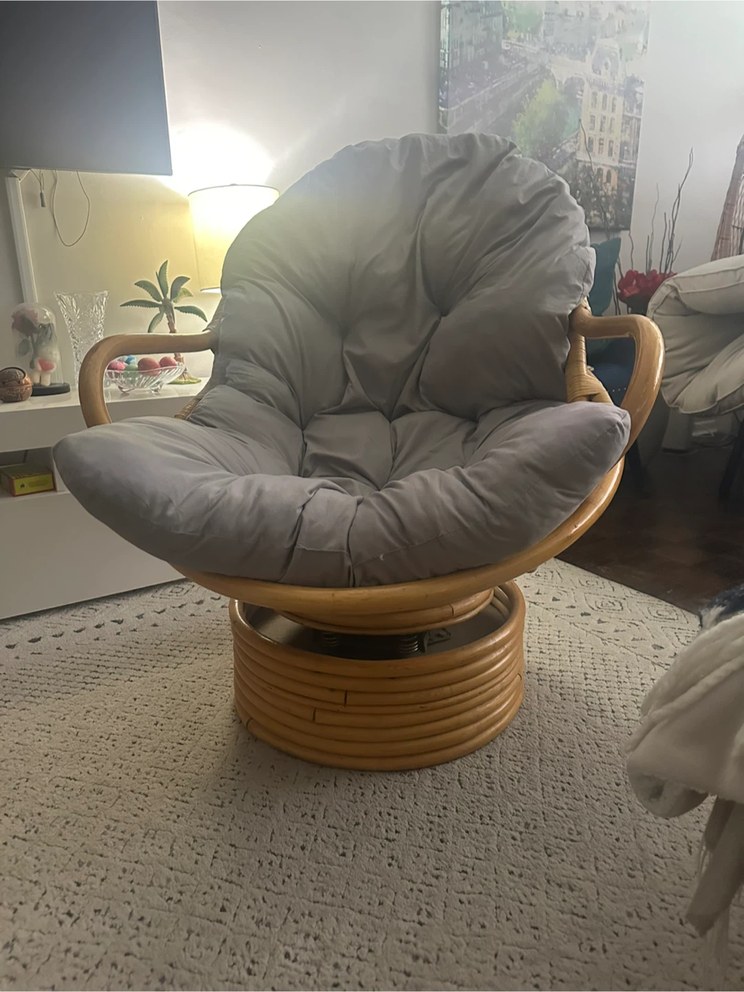 Rattan Swivel Papasan Chair