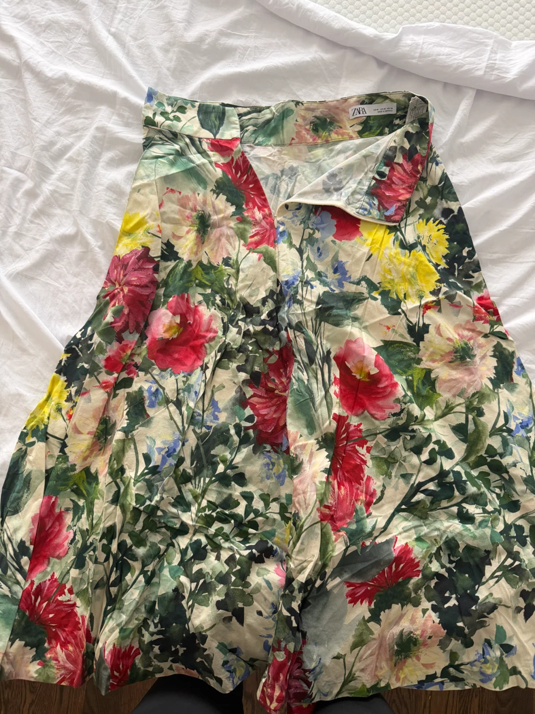 ZARA Floral Midi Skirt