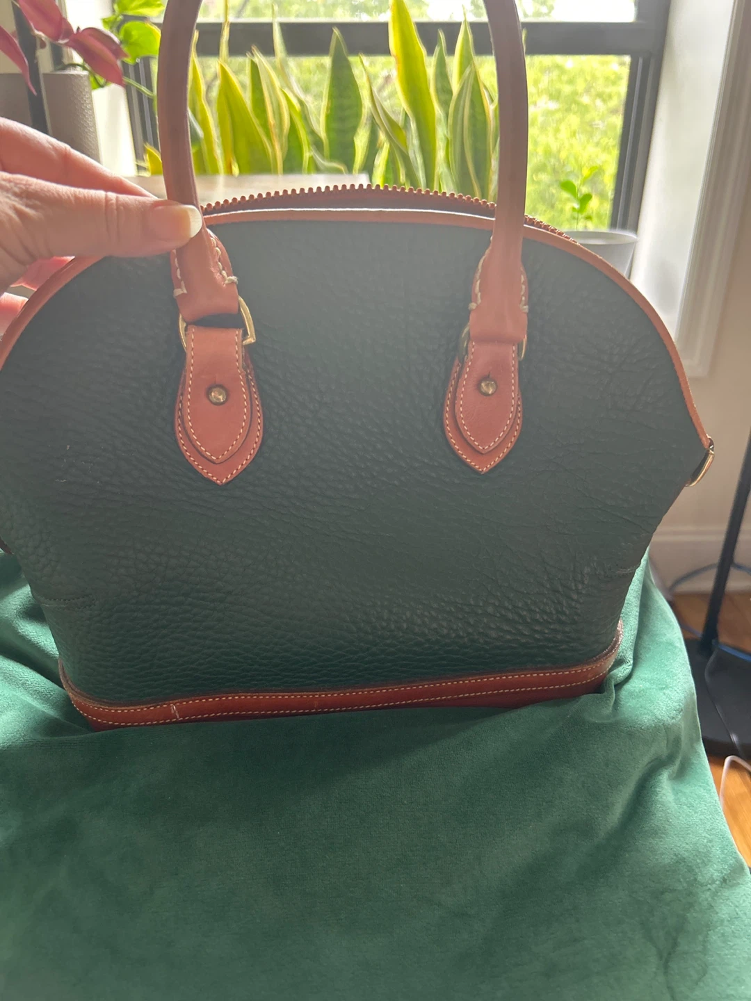 Dooney & Bourke Satchel Bag - Green & Tan Leather - photo 2