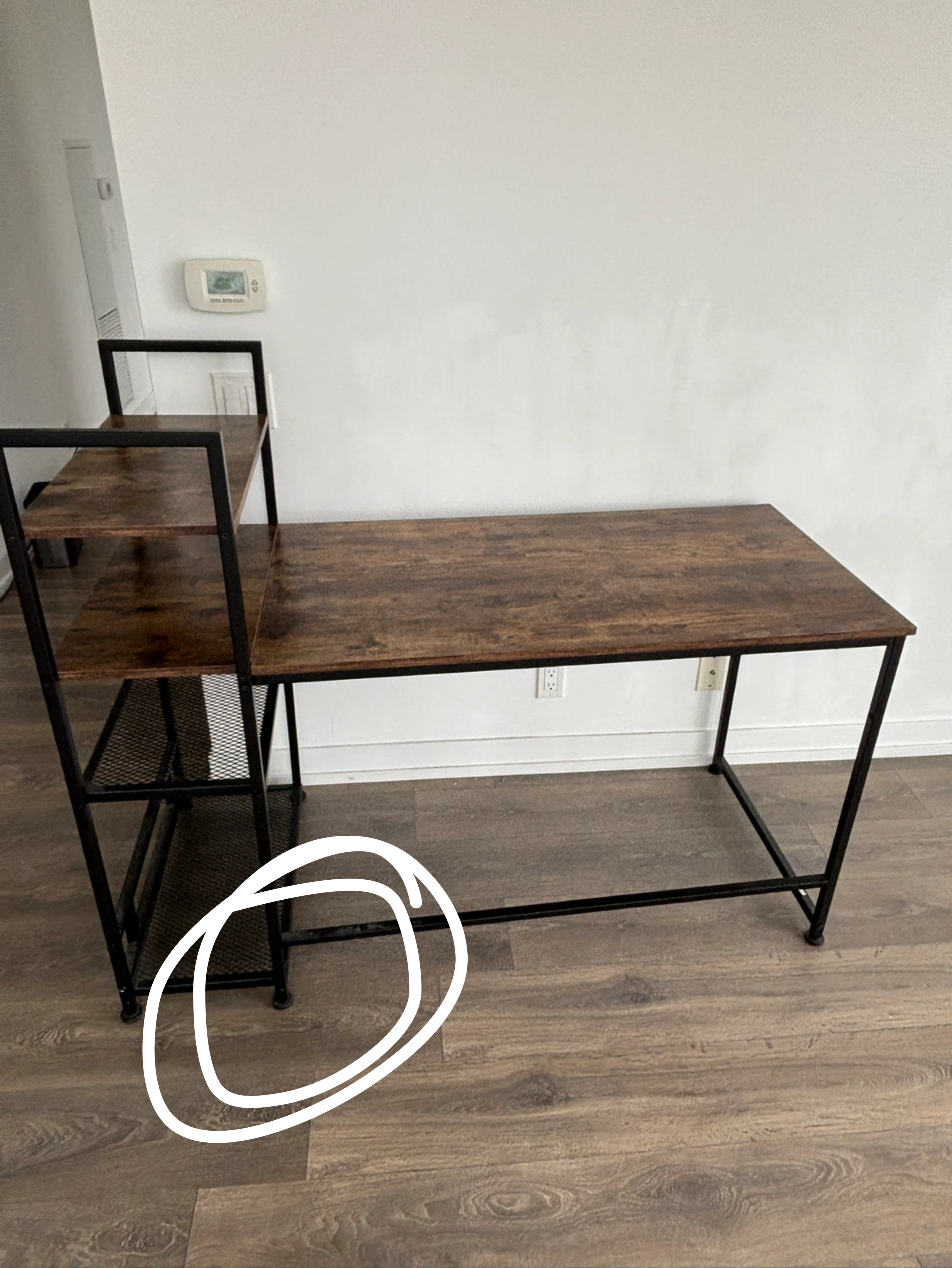COME RN! Rustic Wood and Metal Desk with Shelving - photo 2