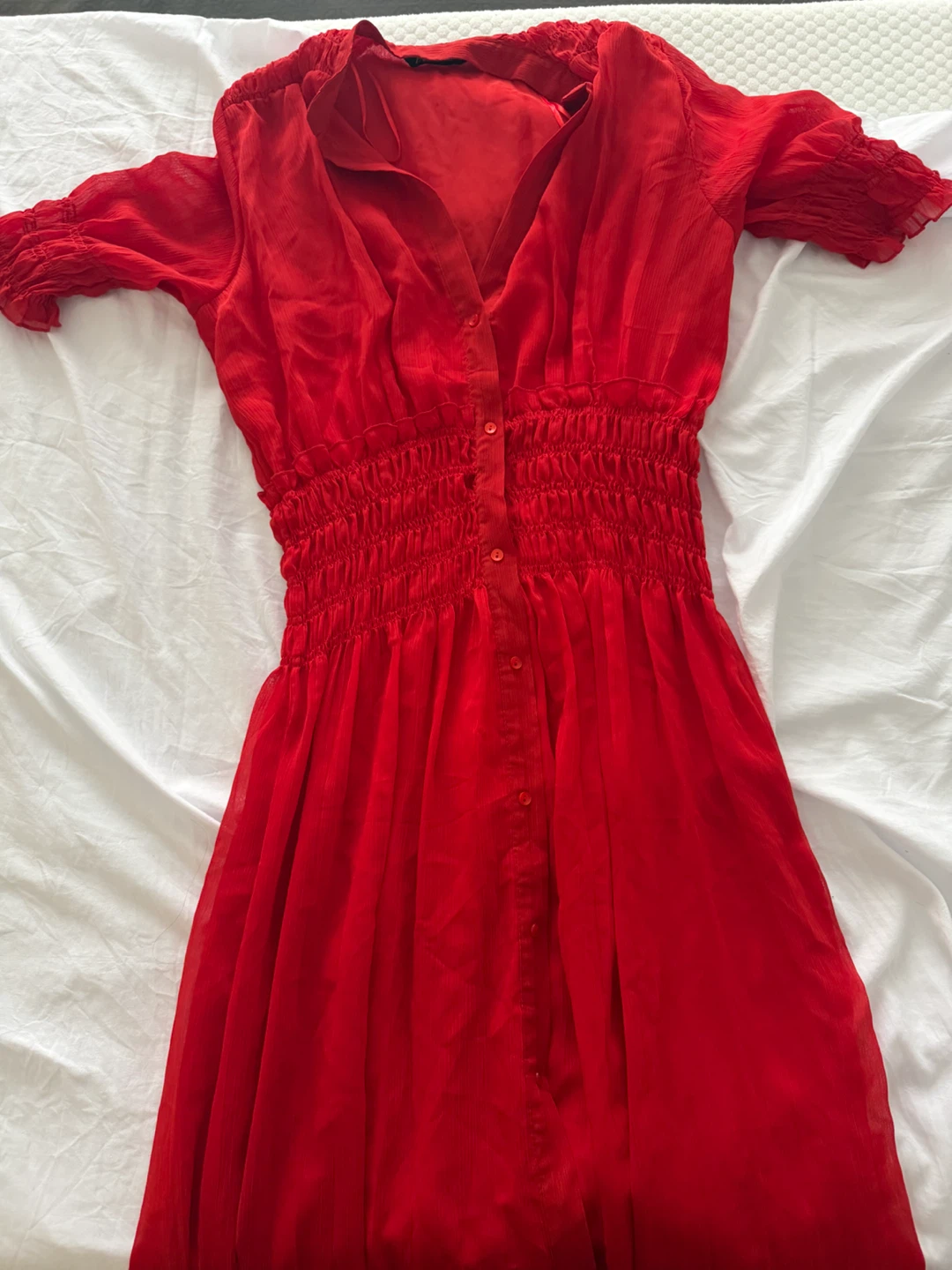 Women's Red Button-Up Dress