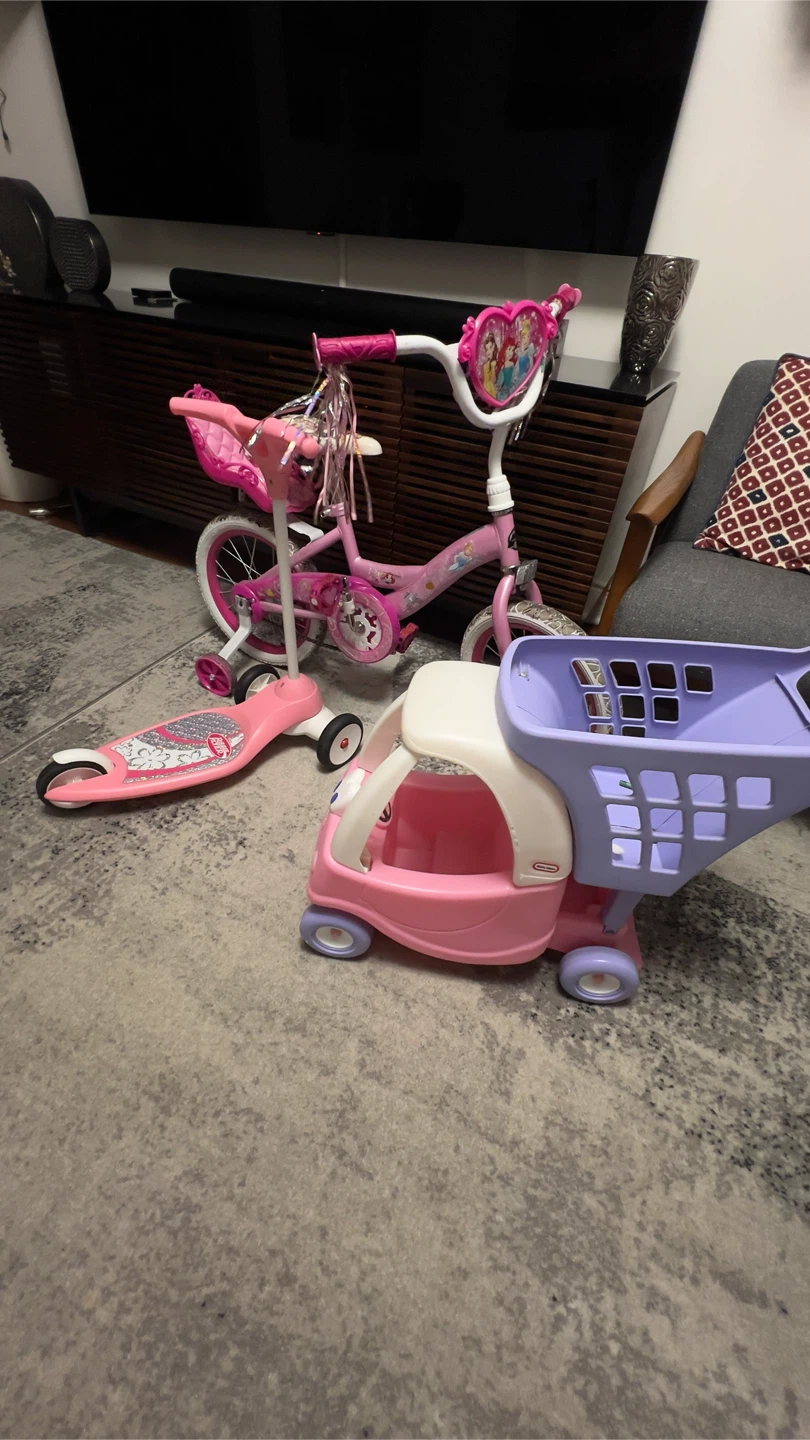 Disney princess bike “huffy” 16” + scotter + doll shopping car - photo 3