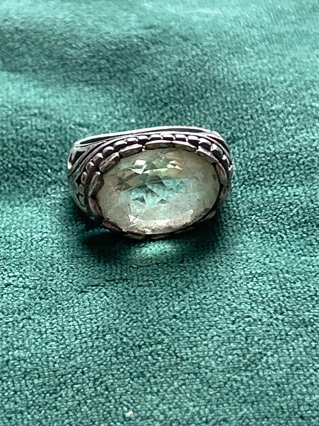 Sterling Silver Green Stone Ring