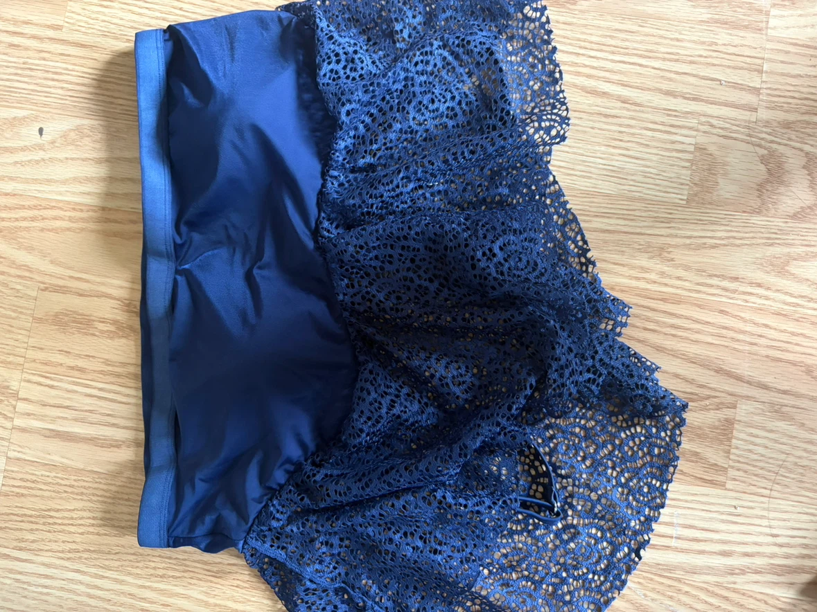 La Vie En Rose Aqua Navy Lace Bikini Bottoms Size L