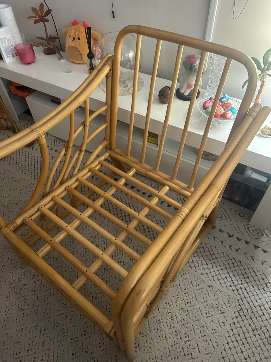 Rattan Armchair with Striped Cushions - photo 4