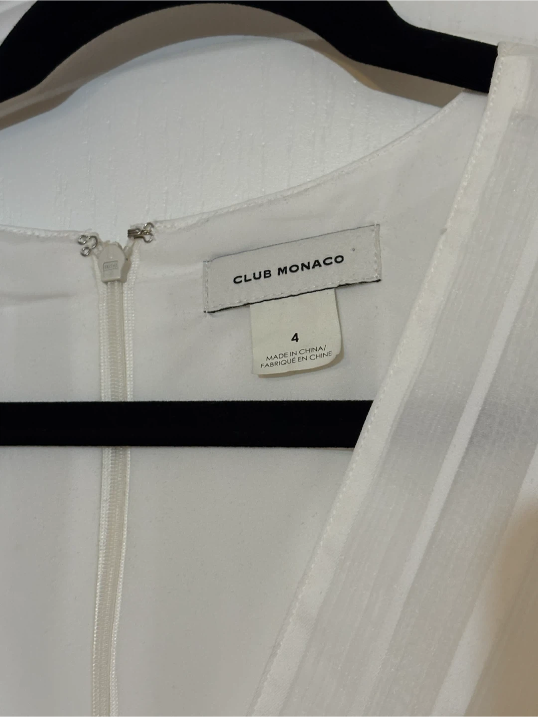 Club Monaco White Striped Sheer Sleeve Dress Size 4 - photo 4