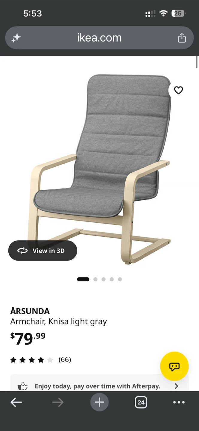 IKEA ÅRSUNDA Armchair, Knisa light gray