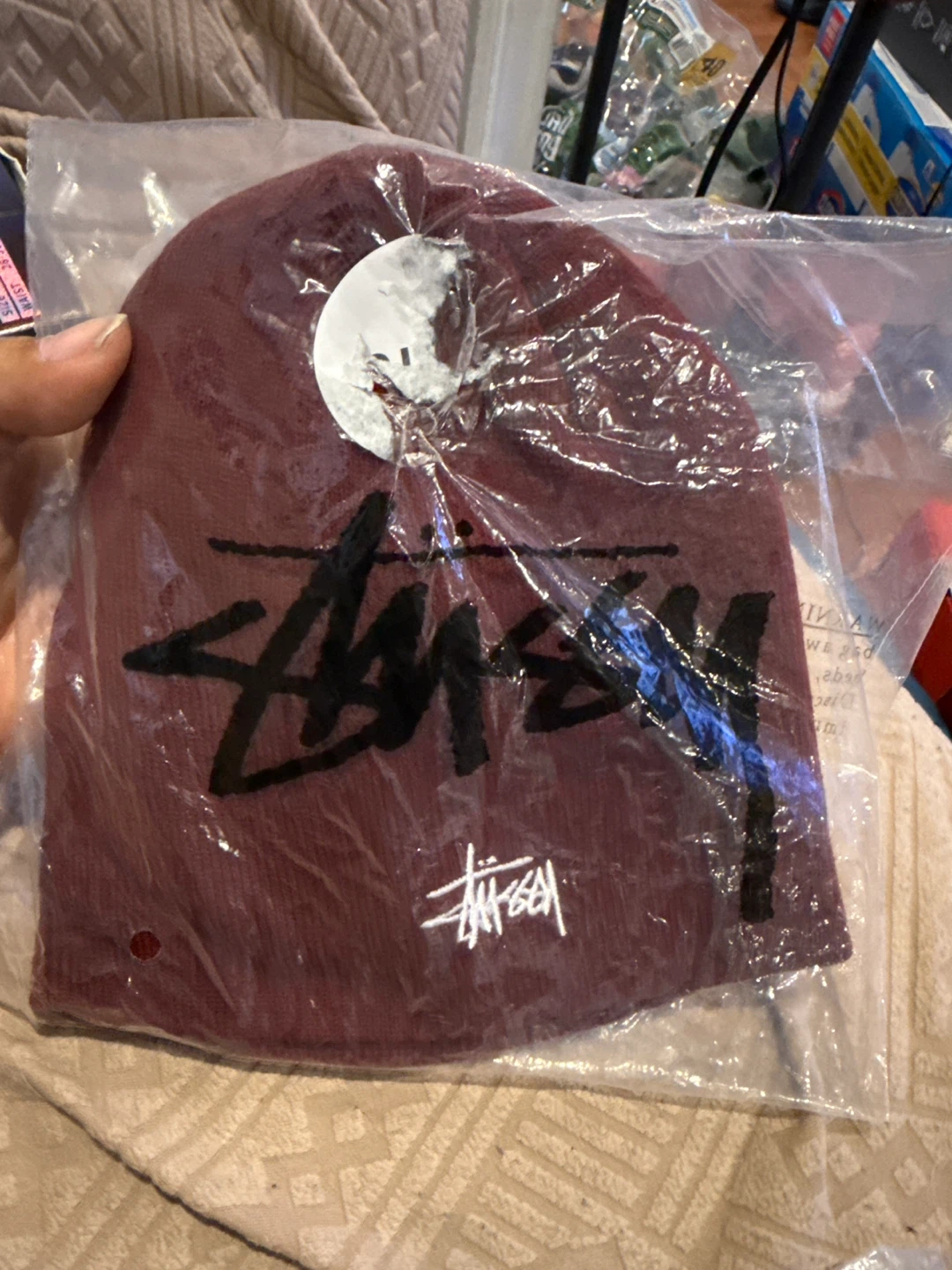 Stussy Beanie Hat Burgundy