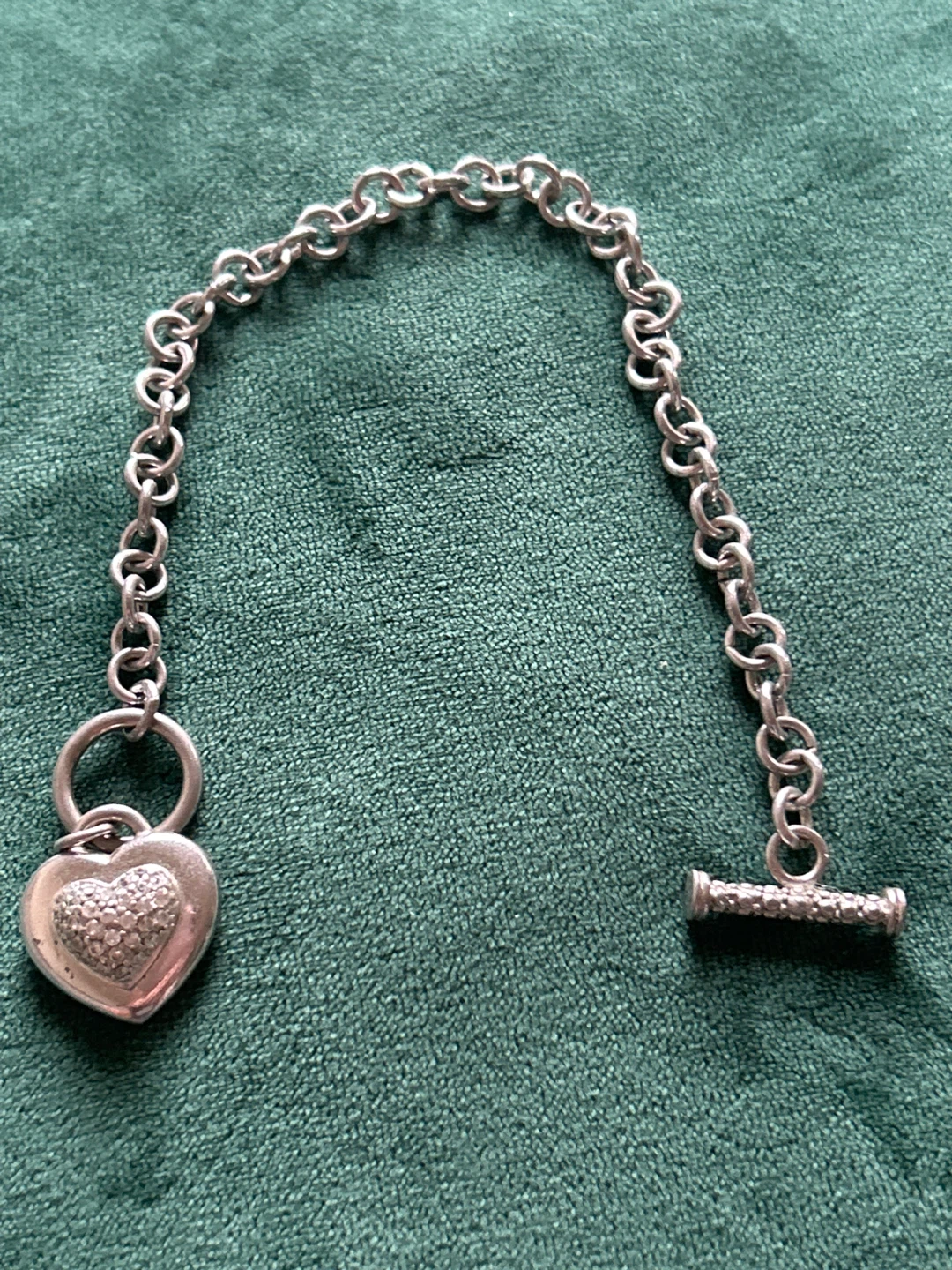 Sterling Silver Heart Charm Bracelet