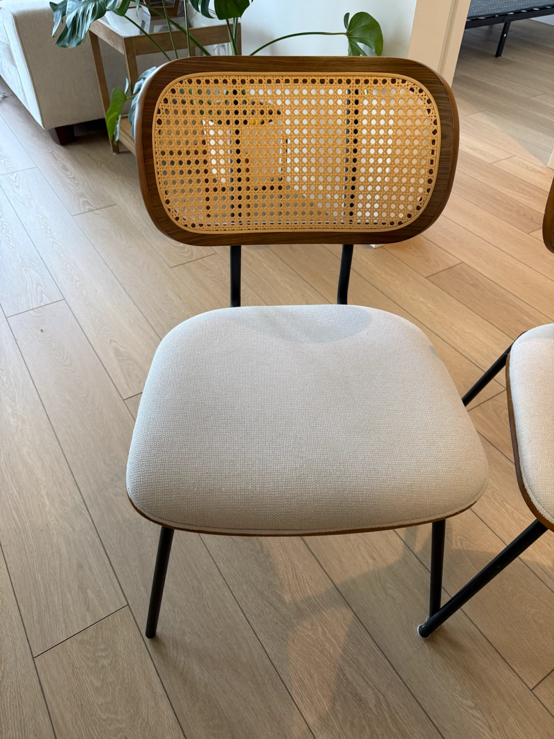 Pair of Mid-Century Modern Style Cane Back Dining Chairs - photo 2