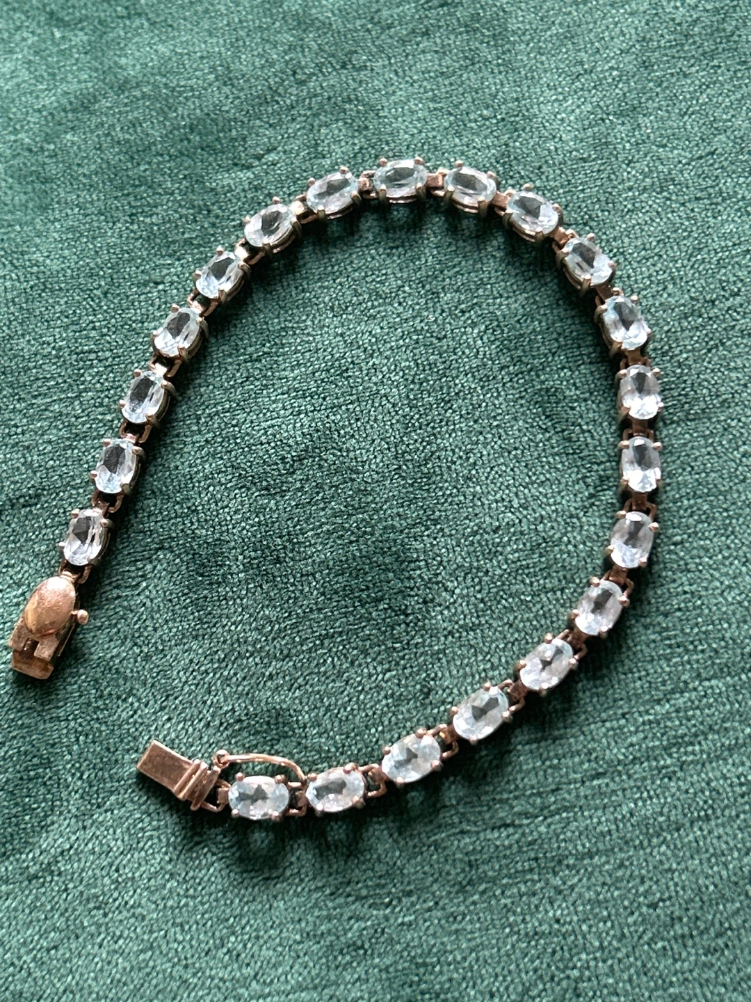 Oval Cut Aquamarine Tennis Bracelet