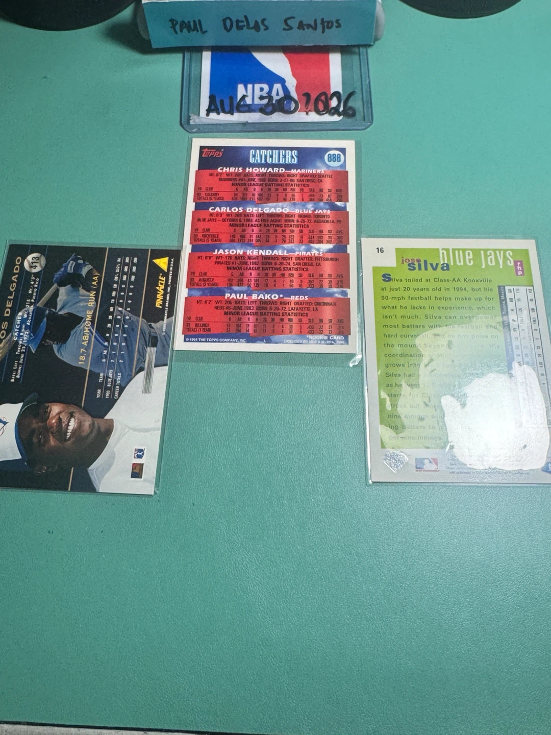 3 Baseball Rookie Cards: Carlos Delgado & Jose Silva - photo 5