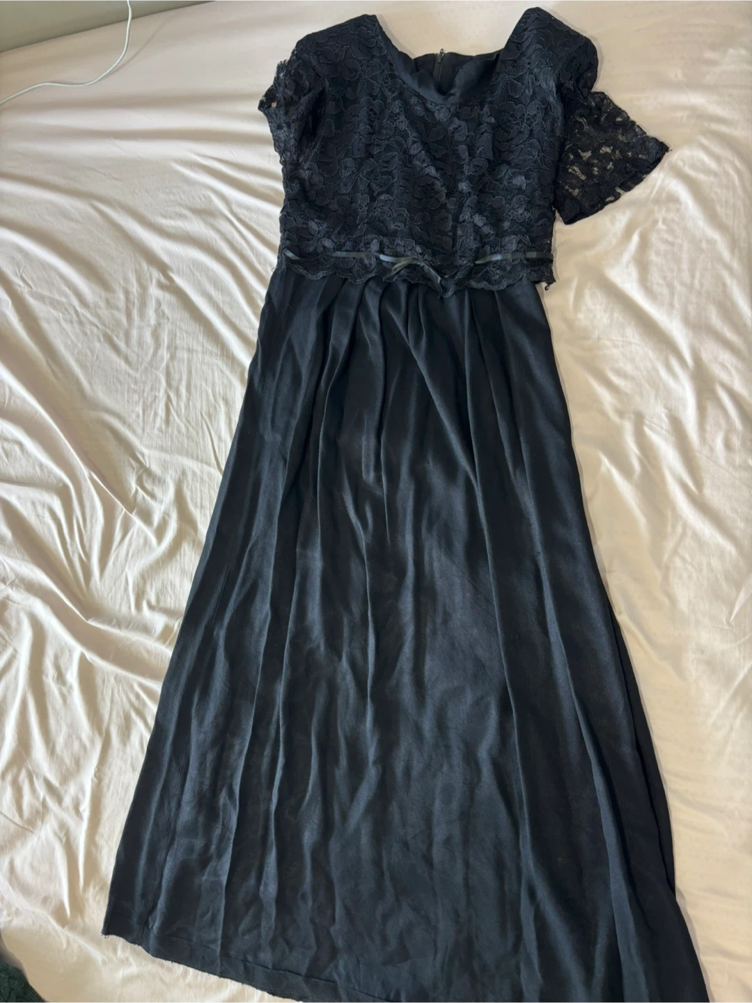 Black Lace Overlay Maxi Dress