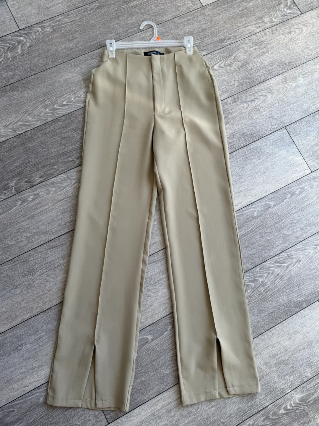 Missguided beige wide leg trousers