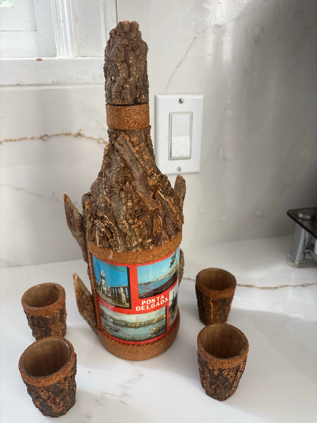 Ponta Delgada Souvenir Cork Bottle and Shot Glass Set - photo 2
