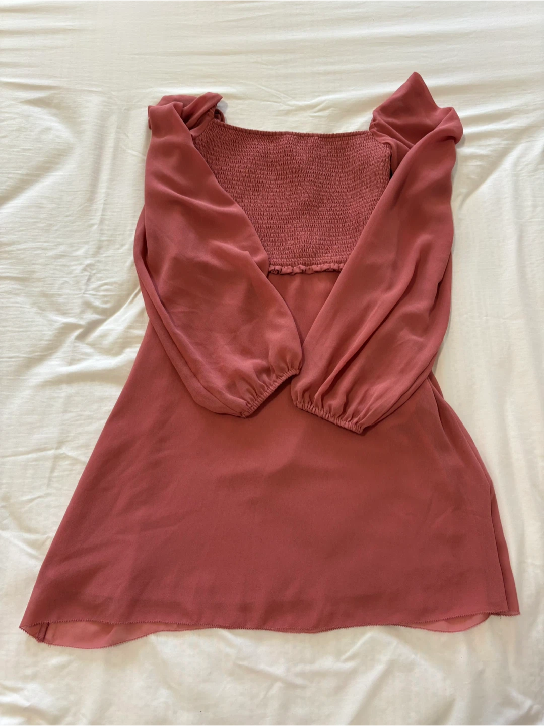 WilfredDusty Rose Smocked Long Sleeve Dress