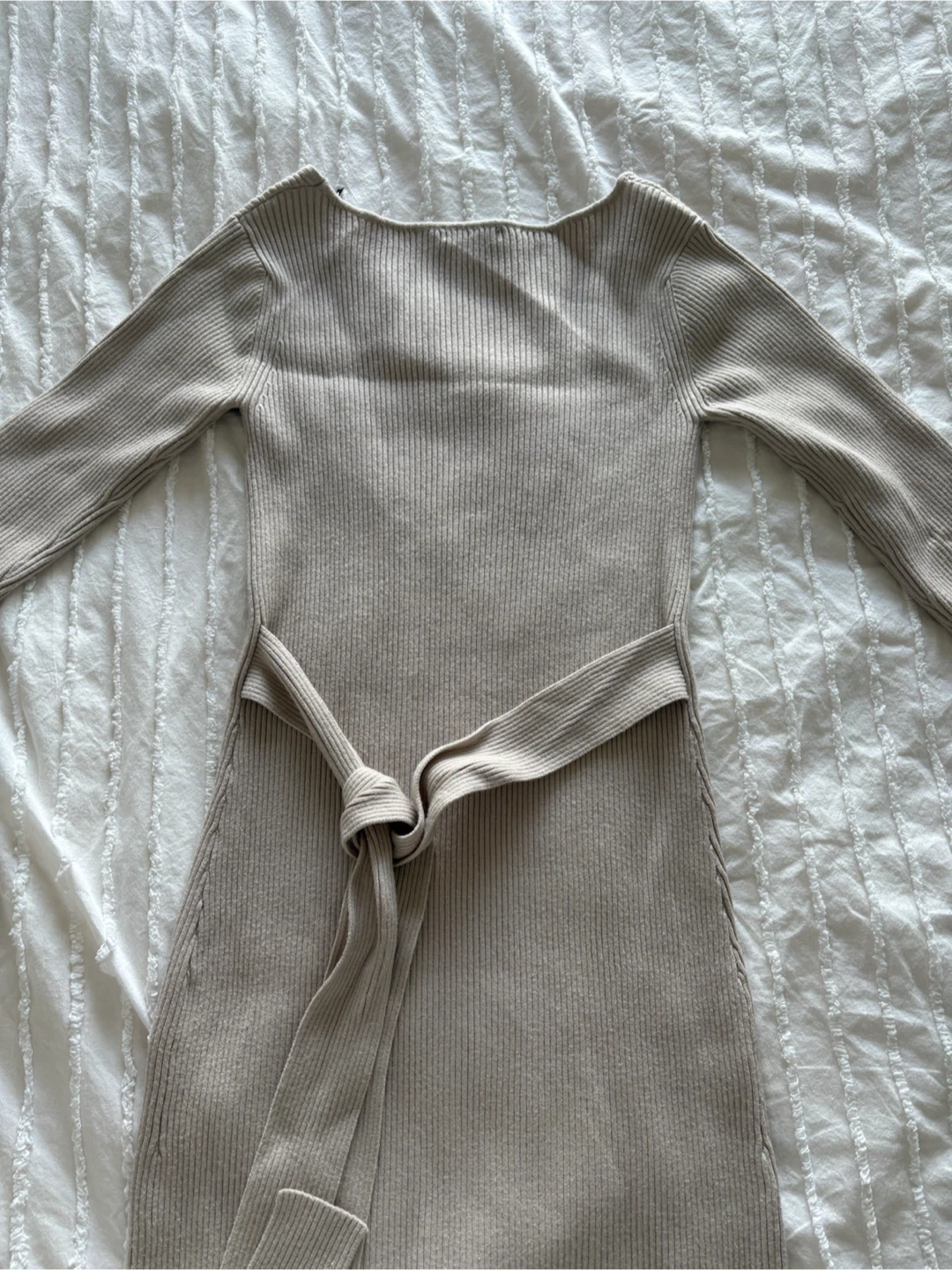 Dynamite Beige Ribbed Midi Dress with Slit - P/S - photo 5