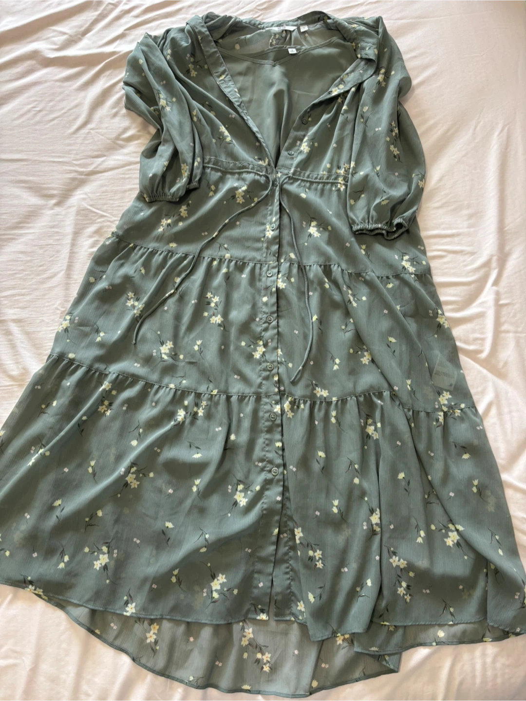Uniqlo Floral Button-Down Midi Dress