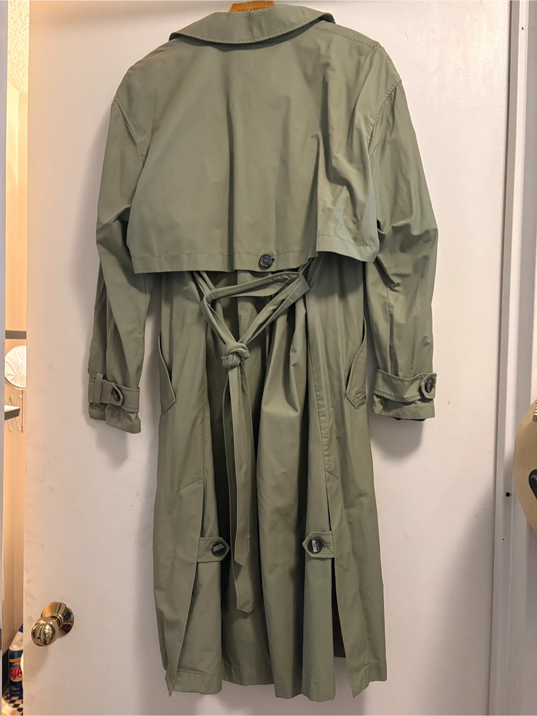TRF Outerwear Green Trench Coat Size L-XL - photo 2
