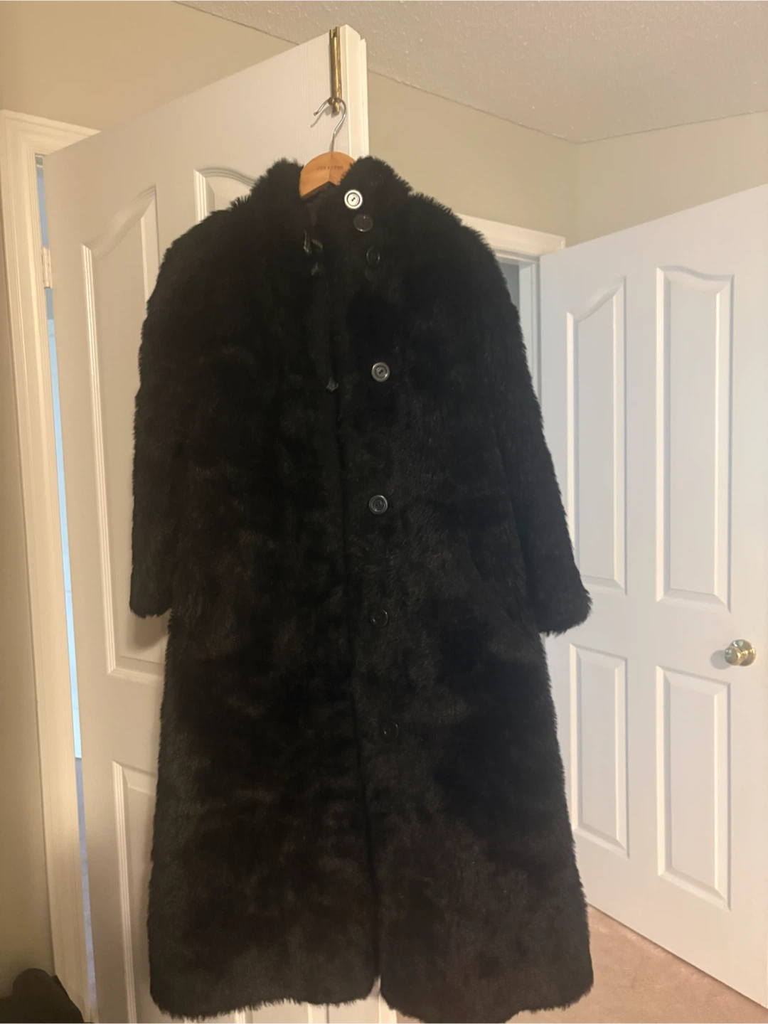 Black Faux Fur Coat